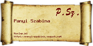 Panyi Szabina névjegykártya